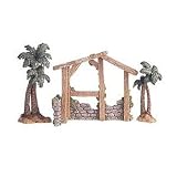 3-Pc Set Seraphim Classics Stable and Palm Trees Nativity Collection 4 #84412