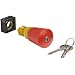 Siemens 3SB30 00-1KA20 Key Operated Emergency Stop Mushroom Pushbutton, 40mm Head, CES Key Operated, SSG 10 Lock, Positive Latching, Unlock By Key Only, On/Off Key Removal Position, Red