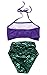 Little Girls 2 Pcs Princess Mermaid Tail Swimmable Costumes Bikini Set Swimwear, Purple and Green, Small / 2-3 Years