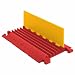 Linebacker CP5X125-Y/O Polyurethane Extra Heavy Duty 5 Channel Cable Protector with T-Shaped Connectors, Yellow Lid with Orange Ramp, 36" Length, 20" Width, 2.31" Height