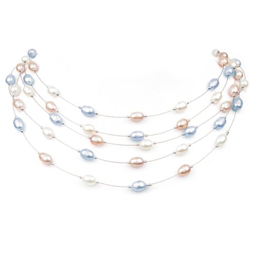 Willow Pearls Melody 5 Silver Necklace