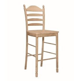 International Concepts S-2713 29-Inch Bedford Ladder-Back Stool, Unfinished by International Concepts