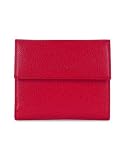 Forzieri Women's Pebble Italian Leather French Purse Wallet Red