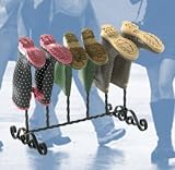 Black Metal Welly Boot Stand – Floor Standing Cast Iron Wellington Boot Rack for 3 Pairs
