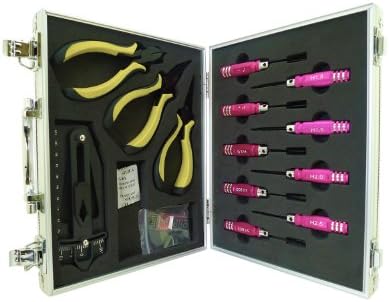 LB1 High Performance New 14 Pcs Ulitmate Professional Precision Screwdrivers Repair Tool Kit for Hobby RC Gunship Camouflage Helicopter RC 3CH Gyro Military Heli 9059A with Aluminum Case