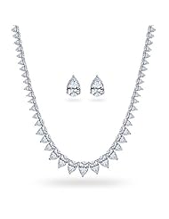 Valentines Gifts Bling Jewelry Graduated Teardrop Cz Bridal Tennis Necklace... by 