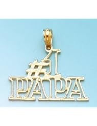 Gold Charm #1 Papa Cut-out Block Letters