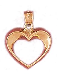 Dazzlers Solid 14k Gold Floating Heart Charm Pendant Available in three colors from jewelsberry (weights: 2 grams only)