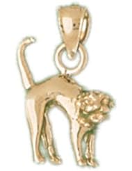 Dazzlers Solid 14 karats Gold Cat Kitten Charm Pendant available in three colors from jewelsberry (weights: 2.1 grams only)