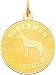 14K Yellow Gold Doberman Pinscher Disc Charm Jewelry