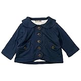 《H28年秋冬物》 nico hrat(ニコフラート) 製品洗い加工済み 表30/10綿裏毛 裏フリーススカラップジャケット 80cm/NV NO.B-260563