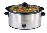 Stainless Steel 4.5 quart slow cooker with removable stoneware