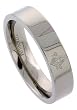 Titanium 6 mm (1/4") Flat Comfort Fit Band with Masonic Symbol and Polished Finish