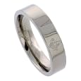 Titanium 6 mm (1/4") Flat Comfort Fit Band with Masonic Symbol and Polished Finish
