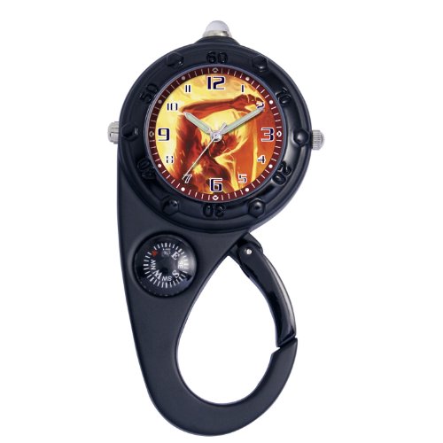 Marvel Comics Kids' MA0305-D83 Marvel Human Torch Adventure Black Clip Watch