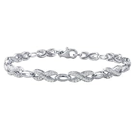 1ct tw Diamond Tennis Bracelet Crafed in Sterling Silver by SuperJeweler