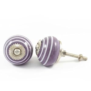Furniture Knobs Purple Cabinet Drawer Pull Door Knobs Ceramic Knobs ...