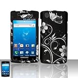 Black Circle Polka Silver Vine Flower Rubberized Snap on Hard Cover Protect ....