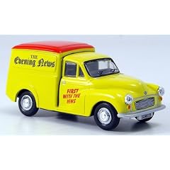 Morris Minor Van, gelb/rot, Evening News, Kasten, Modellauto, Fertigmodell, Oxford 1:43