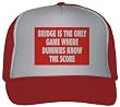 BRIDGE IS THE ONLY GAME WHERE DUMMIES KNOW THE SCORE Adult Mesh Back Trucker Cap / Hat