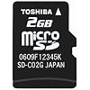 TOSHIBA microSD 2GB 海外パッケージ SDアダプタ付き
