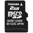 TOSHIBA microSD 2GB �C�O�p�b�P�[�W SD�A�_�v�^�t�� ����