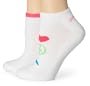 Steve Madden Women's Neon Knit Ped Athletic Peach Love 2-Pack Socks,Neon Pink/Neon Turq,One Size