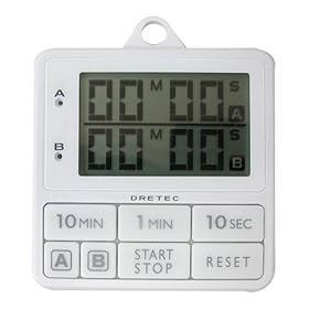 【クリックで詳細表示】DRETEC 二つの時間を設定可能 2連式タイマー ダブルタイマー ホワイト T-177WT