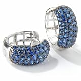 14K White Gold / Black Rhodium Sapphire Earrings