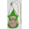 Children`s Jewellery Pouch/Purse for storing Childrens Earrings, Bracelets, Necklaces or money! Apple Green Embroidered Owl String Purse. Length 13cm. Width 11cm. Available in Apple Green (B005H46ZW6), Fuschia Pink (B005H470V6) or Turquoise Blue (B005H471