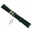 Watch Band X-Long Crocodile Grain Leather Black 19mm