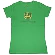 JOHN DEERE "GLITTER LOGO" Juniors Apple Green S/S Licensed T-Shirt