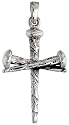 Sterling Silver Nail Cross Pendant. This Cross symbolizes Jesus Crucifixion. It measures 1 7/8" (22 mm) Tall.