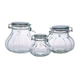 Amici Meloni Glass Storage Jars, Set of 3 Small, Medium and Large