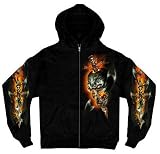Hot Leathers Black X-Large Electric Skull Zipper Hoodie