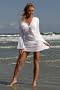 Long Sleeve Tunic with Crochet Band Gauze Cover Dress