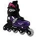 Krown Kids Adjustable Inline Skates, Black/Pink, Small