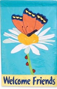 Flag,Applique,Reg,Welcome Friends