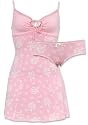 Betsey Johnson Fit to be Tied Pink Chemise & Cheekini