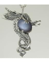 The Warrior Dragon in Sterling Silver Accented with Genuine Grey Moonstone