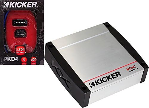 Bundle of 2 items: 40KX400.1 Mono Car Amplifier with PKD4 4 AWG Dual Amplifier Power Kit