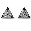 STERLING SILVER MEN'S EARRINGS Black and Clear CZ