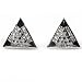 STERLING SILVER MEN'S EARRINGS Black and Clear CZ