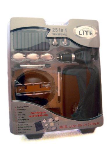 Nintendo Ds Lite Travel Kit - 25 in 1 Bundle - Black - Phantiq