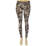 Black Gray & Beige Zebra Print Soft Stretchy Legging Footless Tights