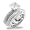 Women's Wedding Clear Cubic Zirconia Rhodium Ring, Size: 5-11