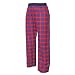 Navy Blue and Red tartan plaid check flannel cotton pants for lounging, sleep, sports. Unisex relaxed fit, exposed elastic waist