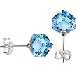 Aquamarine Cube Stud Earrings MADE WITH SWAROVSKI ELEMENTS