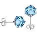 Aquamarine Cube Stud Earrings MADE WITH SWAROVSKI ELEMENTS