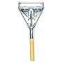UNISAN Quick Change Metal Head Mop Handle for #20 & Up Heads, 63in Wood Handle